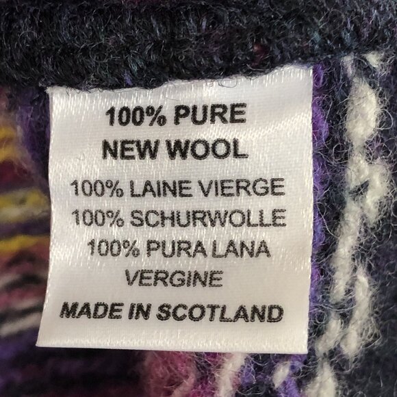 Bosie Fair Isle Wool Knit Pullover Crewneck Sweater Jumper Size Large Scotland - Picture 5 of 8